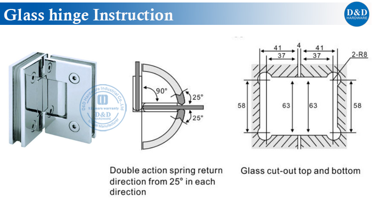 Glass Hinge Insturction-D&D Hardware DDGH002 使用说明