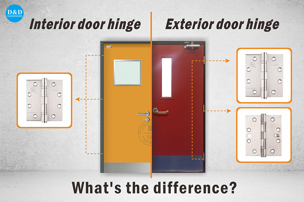 Is there a difference between interior and exterior door hinges? D&D HARDWARE