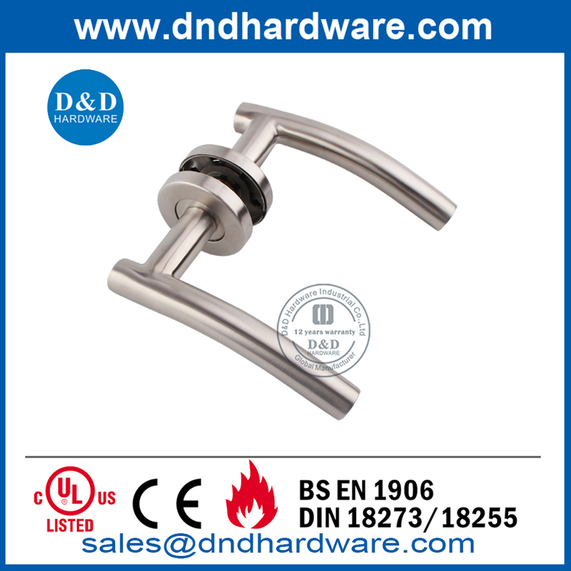 Stainless Steel Grade 4 Silver Lever Door Handle for Bedroom DoorDDTH005 from China