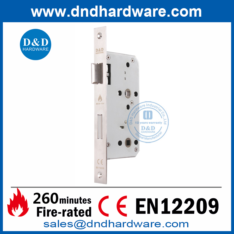Building Hardware EN12209 Fire Door Lock SUS304 Bathroom Door Locks for