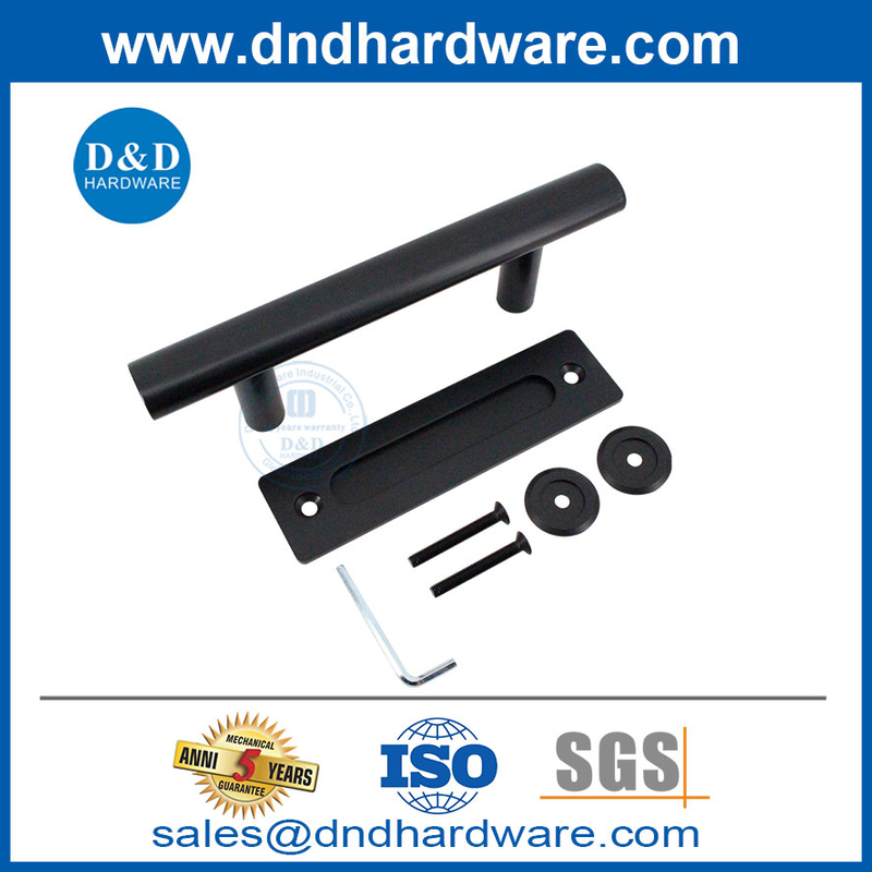 Stainless Steel Pull and Flush Heavy Duty Black Sliding Barn Door