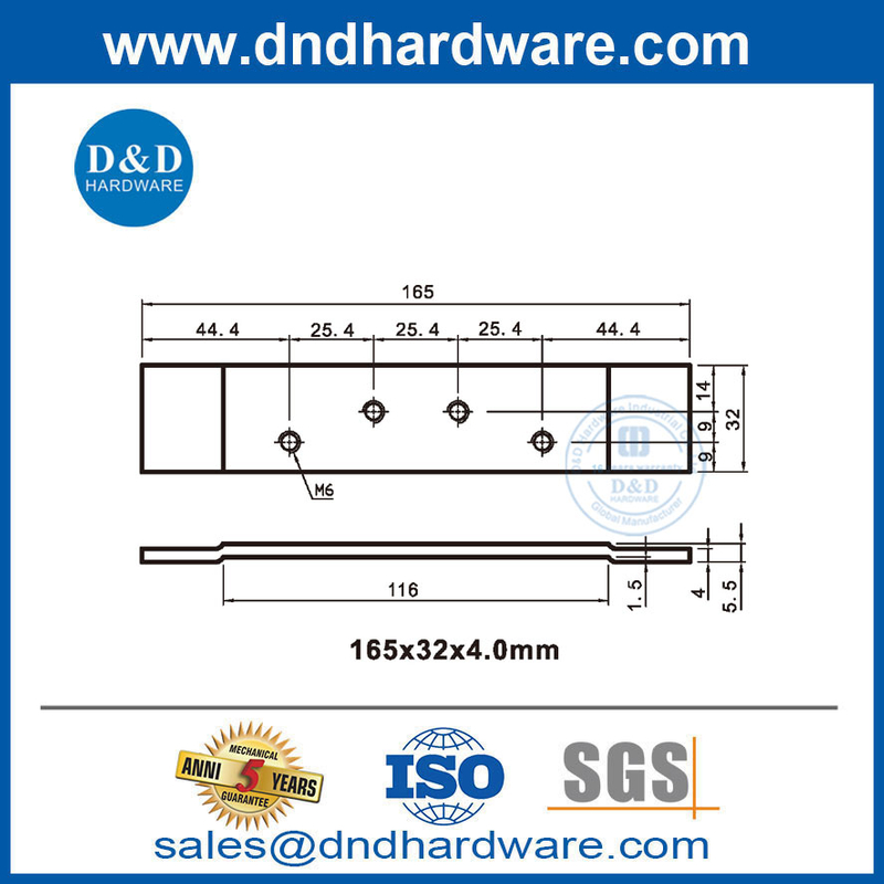 Steel Zinc Plate 4 Inch Hinge Hole Spacing Door Hinge Reinforcement