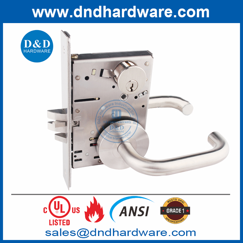 Stainless Steel UL ANSI Grade 1 Classroom Door Locks for Double Doors