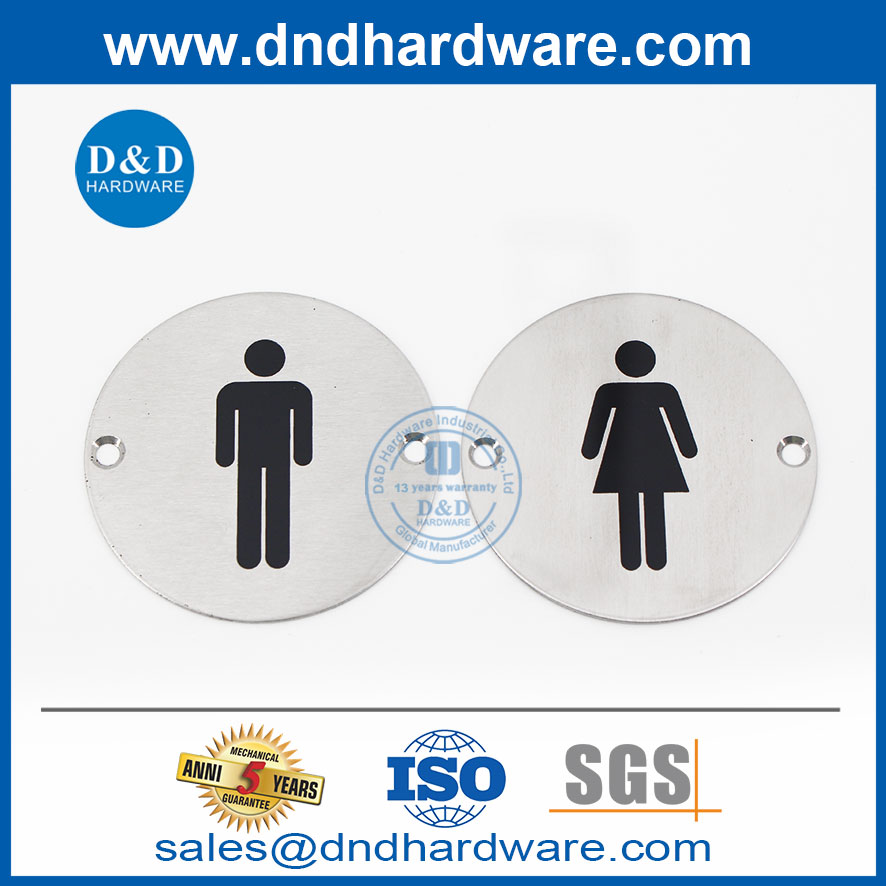 Square Type Stainless Steel Disable Toilet Door Sign Plate-DDSP