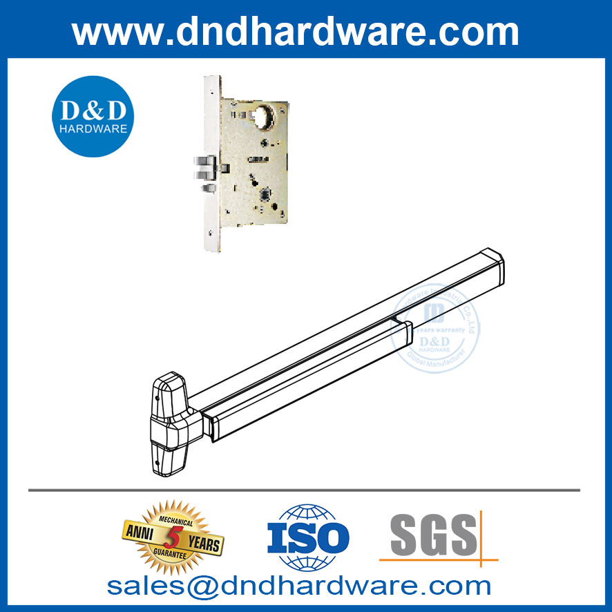 Stainless Steel And Aluminium Door with Panic Hardware Mortise Lock Panic BarDDPD302 from China