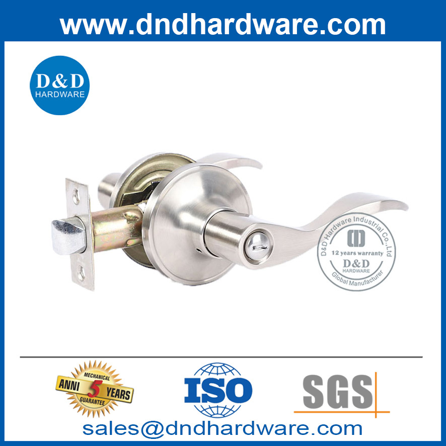 New Design Zinc Alloy Bathroom Door Privacy Lever Handle Lock Set