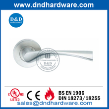 Round Rose Stainless Steel Solid Lever Door Handle-DDSH002