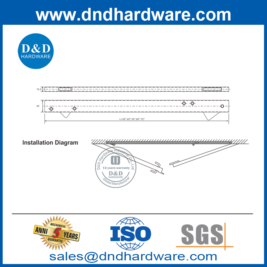 Stainless Steel Concealed Door Coordinator for Double Door-DDDR003 from