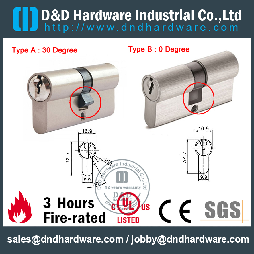 Solid Brass Turn Lock CylinderDDLC007 from China manufacturer D&D